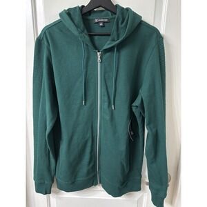 NWT INC International Concepts Full Zip Hoodie Color Jewel Tone Fall Green Sz M